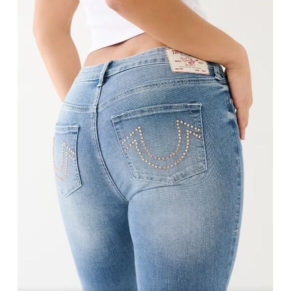 NWT True Religion Women Jeans 28 Jennie Crystal Viper Mid Rise Curvy Skinny $179 - Picture 13 of 13